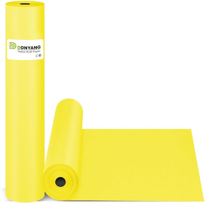 Yellow Wrapping Paper Craft Paper Kraft Paper Roll 15"x450", Bulletin Board by Donyang