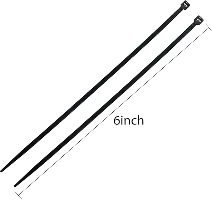 URBEST 100 Pcs Self Locking Wire Cable Zip, Tie Fasten Wrap 6 Inch Nylon Zip Tie (100, Black)
