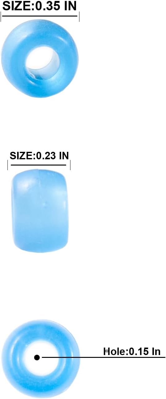 1000 Pcs Acrylic Silver Pony Beads 6x9mm Bulk - Image 4