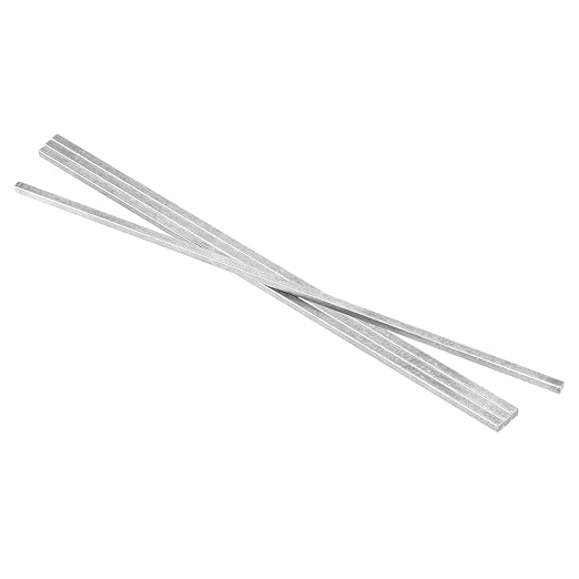 uxcell 4 Pcs Square Steel Key Stock, 3/16" x 3/16" x 12" Cold-Drawn 45# Steel Bars Precision Key Stock for Gearbox Coupling, Silver Tone