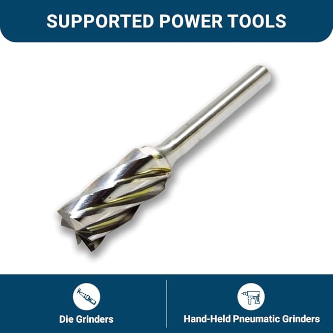 Benchmark Abrasives Ball Shape Premium Tungsten Carbide Burr with 1/4 Inch Shank Aluminum Cut Rotary Tool, Engraving Tool for Non-Metals Shaping Carving (SB-5NF)