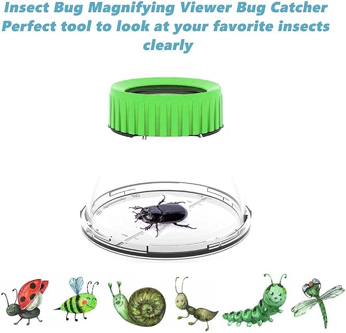 4Pack Green Bug Viewer with 5X Magnifier | Bug Jars - Image 2