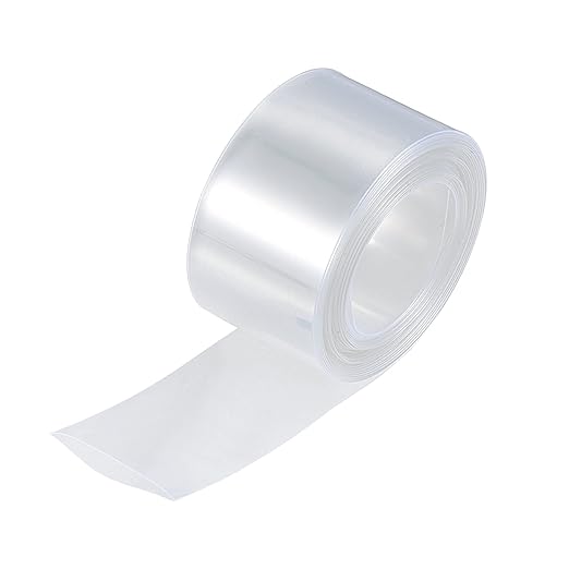 MECCANIXITY Battery Wrap PVC Heat Shrink Tubing 14mm Dia 23mm Flat 10 Feet(3meters) Clear Good Insulation for Battery Pack