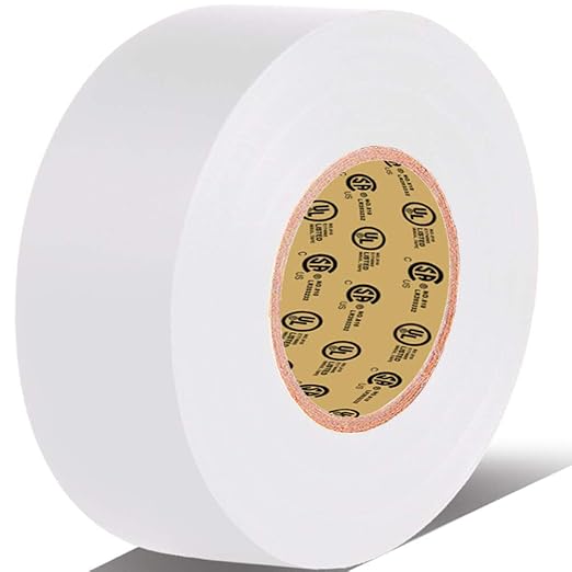 White Electrical Tape, 66 feet x 3/4 inch x 7 mils-600V,Pass UL/CSA Certification. Waterproof,Flame Retardant,Strong Adhesive, 14℉ to 176℉(White)