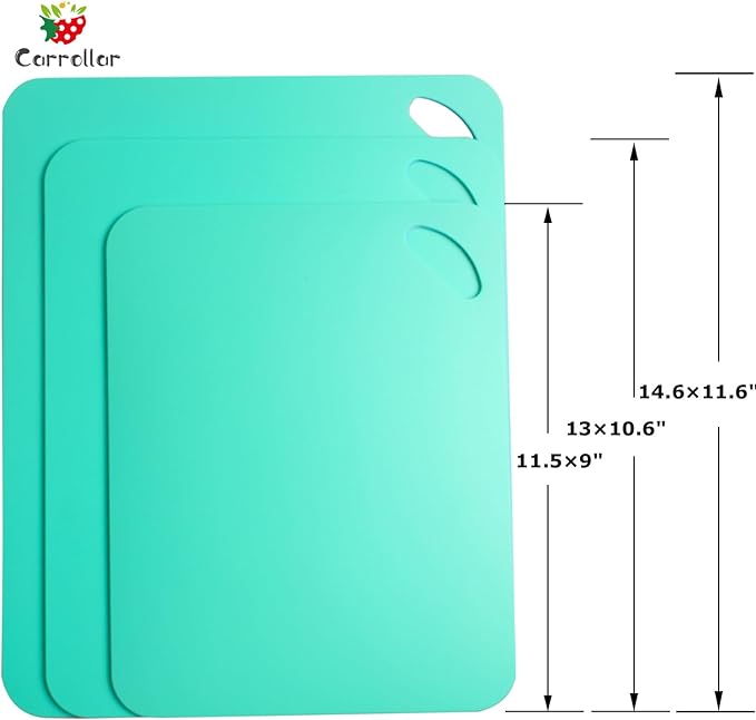 Plastic Flexible Cutting Mats for Kitchen, Color Coded Chopping Board Set - Image 3
