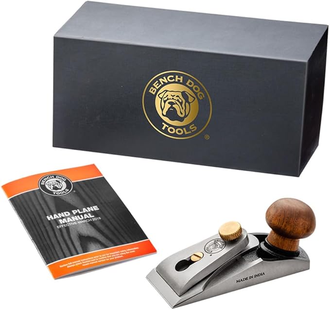 Rockler Bench Dog Small Chisel Plane - Durable Flush Plane w/Hardened Blade & Open Front - Precise Woodworking Tools for Trimming & Shaving - Perfect Craft Tools Kit w/Case