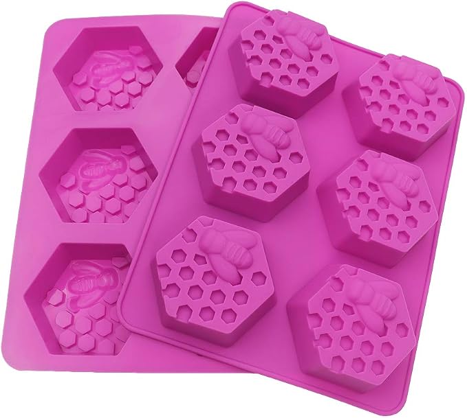 Sakolla 2 Pack Honeycomb Silicone Soap Molds, 6 Cavity Hexagon Bee Silicone - Image 7