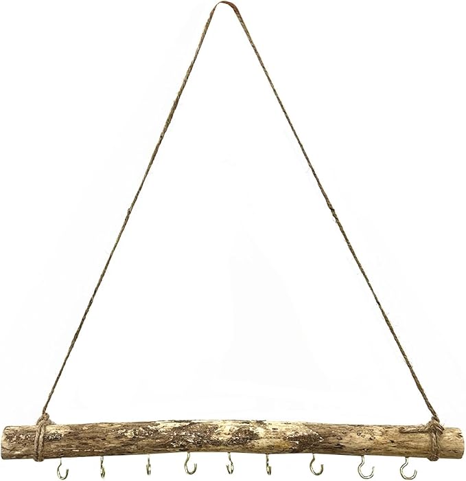 2 Pcs Decorative Floating Wall Shelves Coat Hooks Driftwood Branch Hook Branch - Image 3