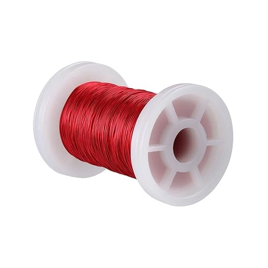 BNTECHGO 30 AWG Magnet Wire - Enameled Copper Wire - Enameled Magnet Winding Wire - 2 oz - 0.0098" Diameter 1 Spool Coil Red Temperature Rating 155℃ Widely Used for Transformers Inductors