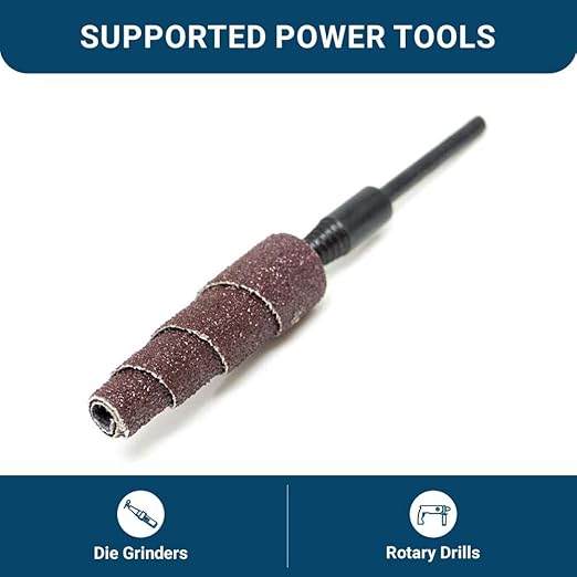Benchmark Abrasives Aluminum Oxide Tapered Sanding Cartridge Rolls for Blending Deburring Polishing Sanding Metals, Rotary Sander - Drill & Die Grinder Abrasives (10 Pack)(1/2" x 1-1/2", 120 Grit)