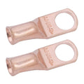 SELTERM 2pcs 6 AWG 5/16" Stud Copper Wire Lugs, Battery Lugs, Ring Terminals, Battery Cable Ends, 6 Gauge Ring Terminal Connectors, UL Heavy Duty Bare Copper Eyelets Battery Terminal Connectors