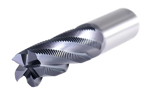Accusize Industrial Tools 1'' Fine Tooth M42 8% Cobalt Tialn Roughing End Mill, 1'' Shk Dia, 3'' Flute Length, 5-1/2'' Oal, 5 Flute, 1104-0031