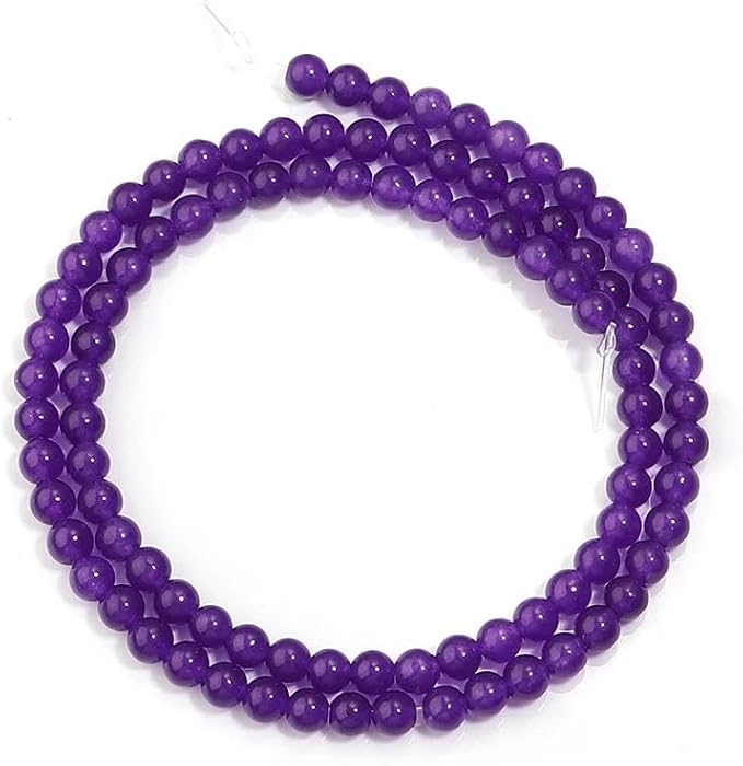 Zenkeeper 108Pcs Purple Natural Stones Chalcedony Beads Spacer Loose Beads Bulk - Image 3