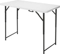 4ft Folding Table, Portable Fold-in-Half Adjustable Height Utility Table by OutdoorOasisFurniture