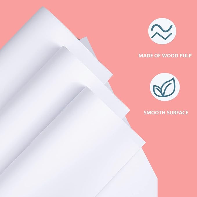 300 Sheets Arts Craft Paper for Drawing 18” x 24” White Construction Paper for - Image 3