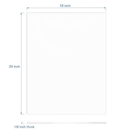 KAITELA Clear Acrylic Sheet 18" x 24" x 1/8" Thick Cast Plexiglass Panel - Image 3