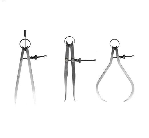 PEC Tools Outside Spring Caliper, Quick Nut, Caliper Measuring Tool, Suitable for Woodworking Lathe Projects (4 inches)