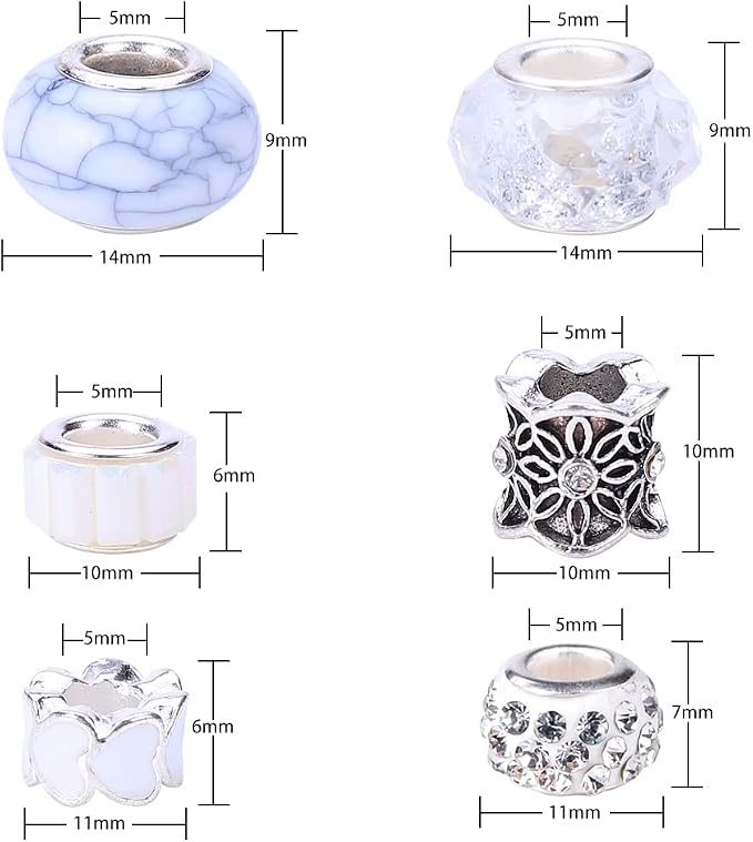 European Large Hole Spacer Charm Beads - Image 3