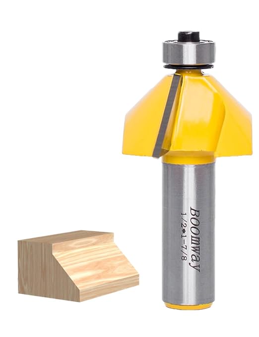 Chamfer Router Bits, Bevel Edge Forming(45°-11/16''length-1/2''Shank)