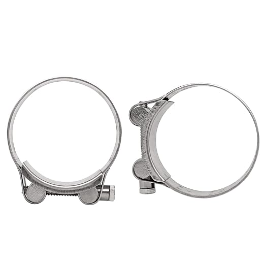 AKIHISA 98-103mm ID Range T-Bolt Hose Clamp,2 Pack 304 Stainless Steel Adjustable Heavy Duty Pipe Clamps 4 Inch…