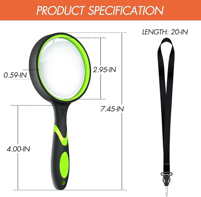 Leffis 4 Pack Magnifying Glass, 10X Non-Slip Handheld Reading Magnifier - Image 5