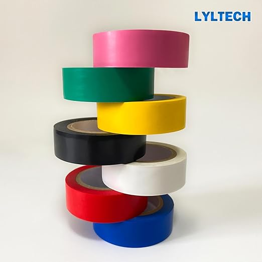 Electrical Tape Colors 7 Rolls 3/4-Inch by 30 Feet, Waterproof,Strong Adhesive, Durable, Easy-Wrap,Pink, Yellow, Red, Green, Blue, White, Black