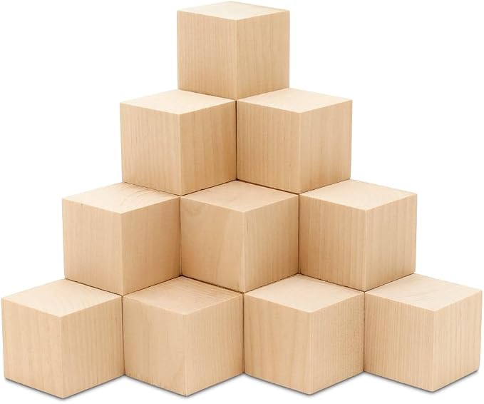 DIY Wood Cubes 1-1/2-inch, Wooden Blocks by Woodpeckers