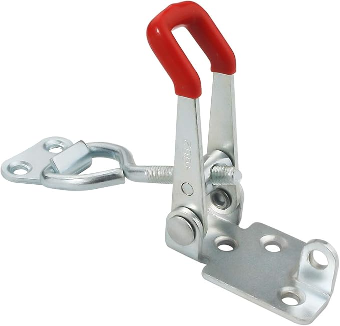 4 Pcs Heavy Duty Toggle Clamp Latch 4002 Adjustable Latch Hardware, 551Lbs Holding Capacity, Quick Release Pull Latch Clamp for Box Case Trunk, Industrial EquiIpment, Smoker Door and More (4.9inch)