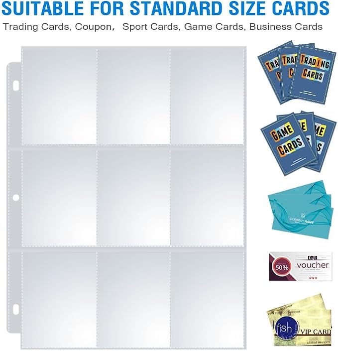 120 Pack 9 Pocket Page Protectors, Sooez Double Sided Trading Card Sleeves - Image 3