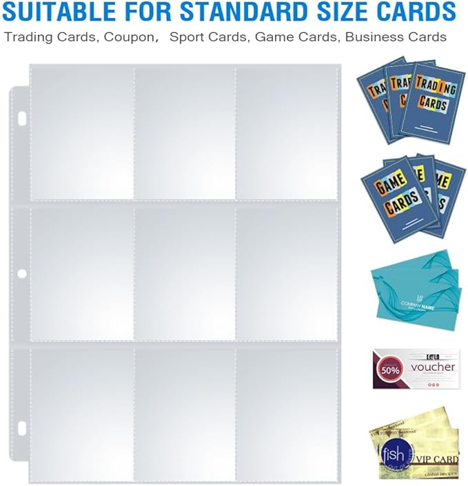 400 Pack 9 Pocket Page Protectors, Sooez Trading Card Sleeves - Image 2