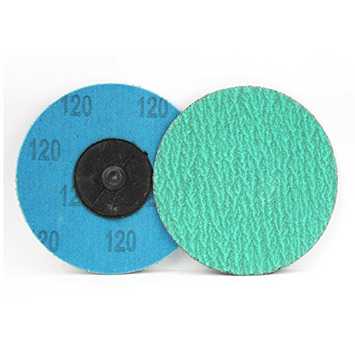 BHA Green Zirconia with Grind Aid Quick Change Sanding Discs Type R Male Roll On, 3" (120 Grit) - 25 Pack