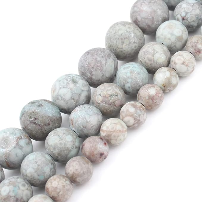 36pcs Natural Matte Cyan YuHua Gemstone Beads，10mm Frosted Round Loose Stone - Image 5