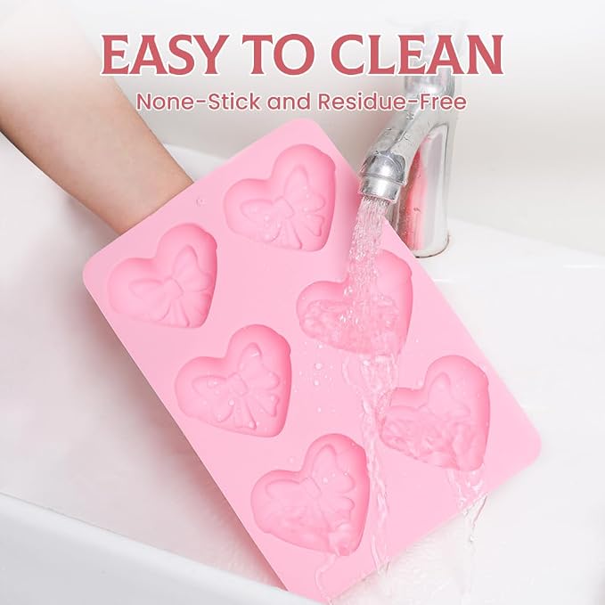 SJ Heart&Bow Shaped Silicone Mold 2 Packs, Soap Molds - Image 6