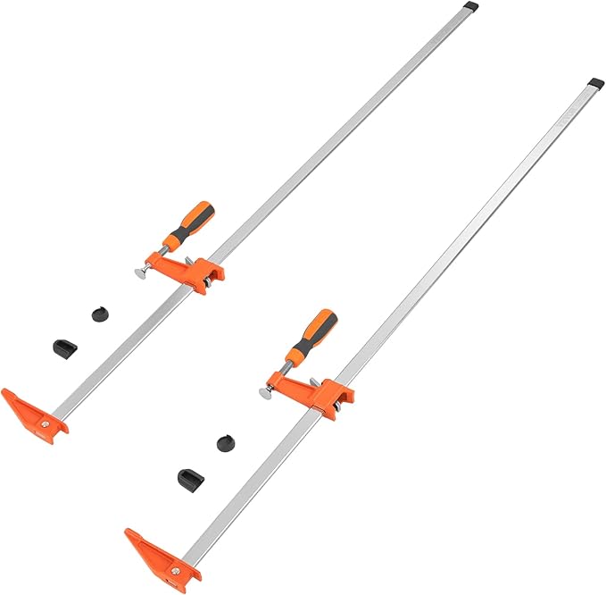 VEVOR Bar Clamps for Woodworking, 2-Pack 36" Clamp, Quick-Change F Clamp with 600 lbs Load Limit, 2.5" Throat Depth, Cast Iron and Carbon Steel, Wood Clamps for Woodworking Metal Working