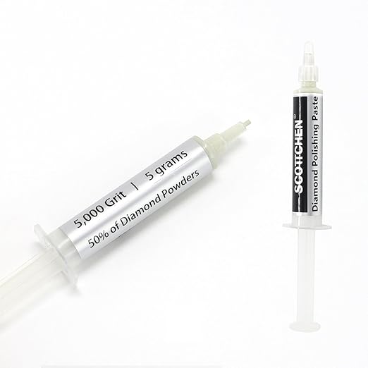 SCOTTCHEN Diamond Polishing Paste,5,000 Grit 2-3 Microns Lapping Compound with 50% Concentration of Diamond Powders for Jewelry, Metal, Ring, Glass, Coin,etc.-5 Gram