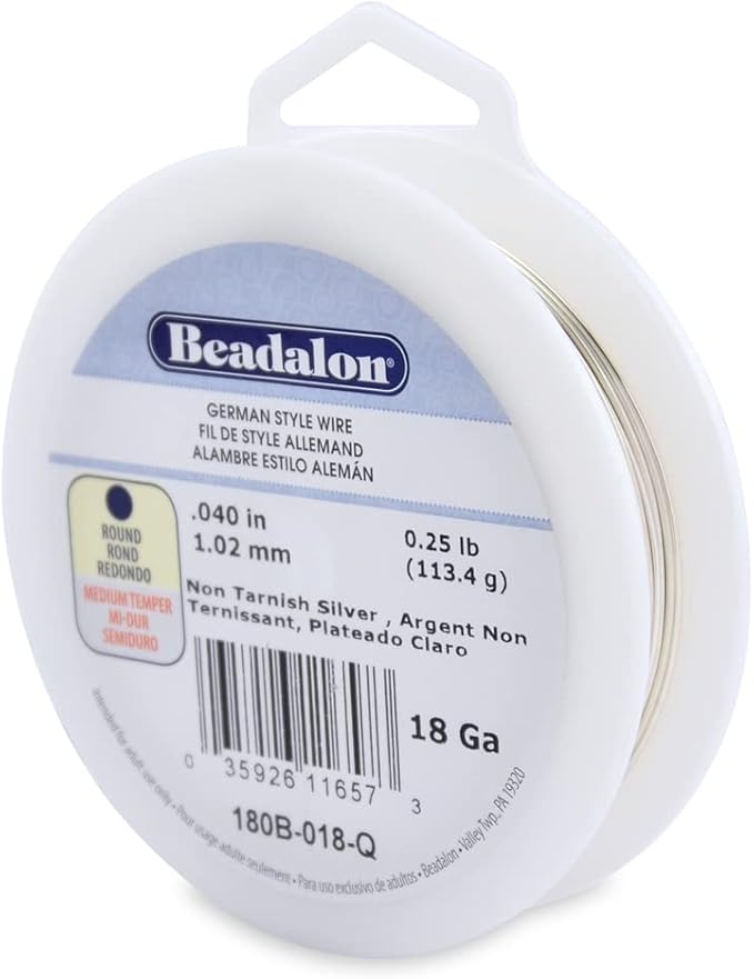 Beadalon German Style Wrapping Wire, 18 Gauge, 49 ft by Beadalon