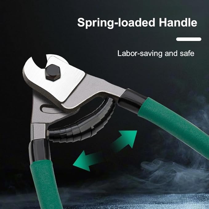 Steel Wire Cutters Heavy Duty 8-Inch Cable Cutting Pliers Wire Rope Cutter Sharp Stainless Steel Cable Cutters 5/32" Comfortable Safety Spring-loaded Handle One-Handed Bike Cable DIY Projects