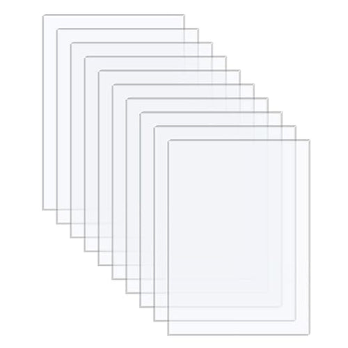 10 Pack of Acrylic Sheets 8x10-0.043" Thick Clear Extruded Plexiglass Sheets by Langaelex