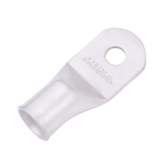 SELTERM 10pcs 4/0 AWG-5/16 Stud Tinned Copper Wire Lugs, Heavy Duty Battery Cable Ends,0000 Gauge Ring Terminals, UL Battery Lugs Marine Grade Copper Eyelets Electrical Battery Terminal Connectors