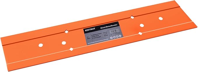Sheet Metal Bender Folding Tool, 18 Inch Hand Seamer for HVAC Ductwork, Roofing & Metal Panels, 3/8" & 1" Fold Depth, Heavy Duty Steel Brake with High-Visibility Orange Finish
