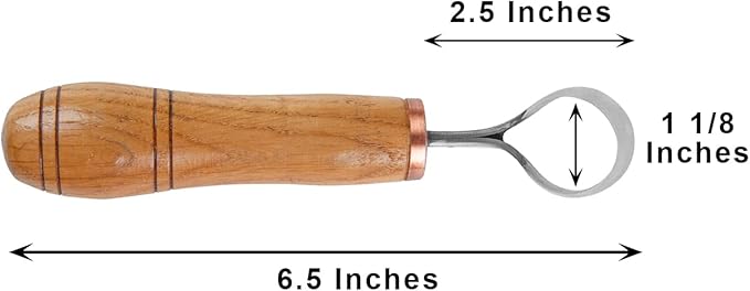 Wood Carving Scorp Knife. Round Carving Tool for Spoons, Bowls and Cups. Wood Carvers Rounded Hook Knife Spoon carving knife. (ANGLED)