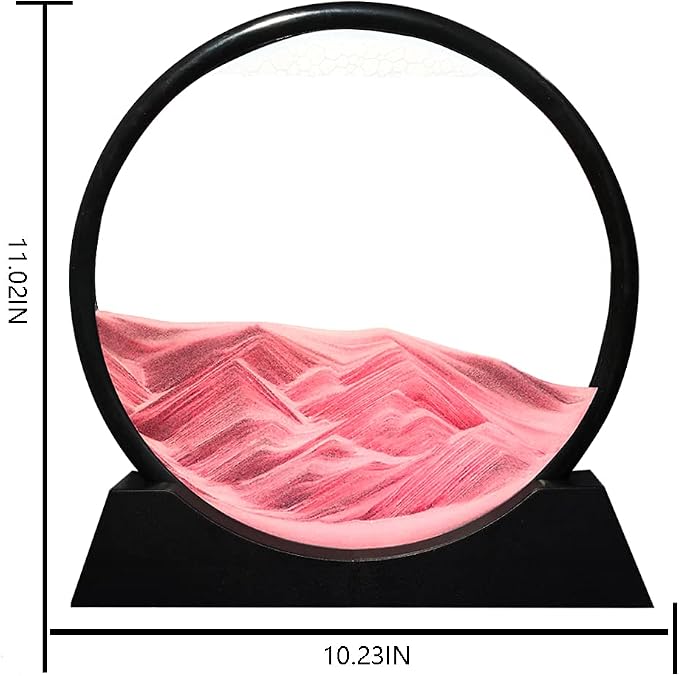 Muyan Moving Sand Art Picture Sandscapes in Motion Round Glass 3D Deep Sea Sand - Image 2