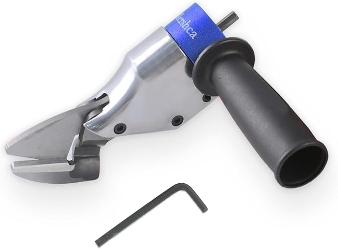 Professional Sheet Metal Cutter Drill Attachment, Heavy Duty Metal Shear Attachment with 360° Pivoting Handle, Power Tool Accessory for Curved & Straight Cutting on Steel, Aluminum & Iron- B
