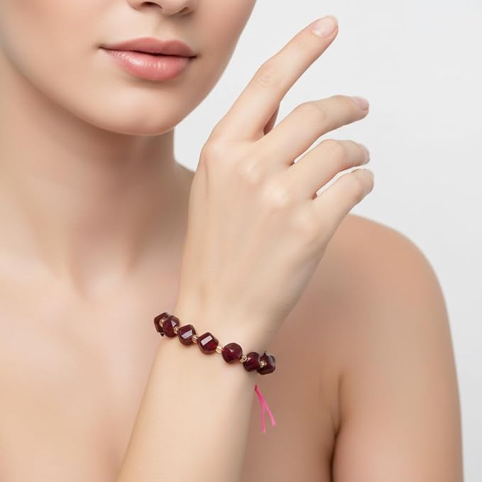 34pcs Natural Garnet Stone Beads - Image 5