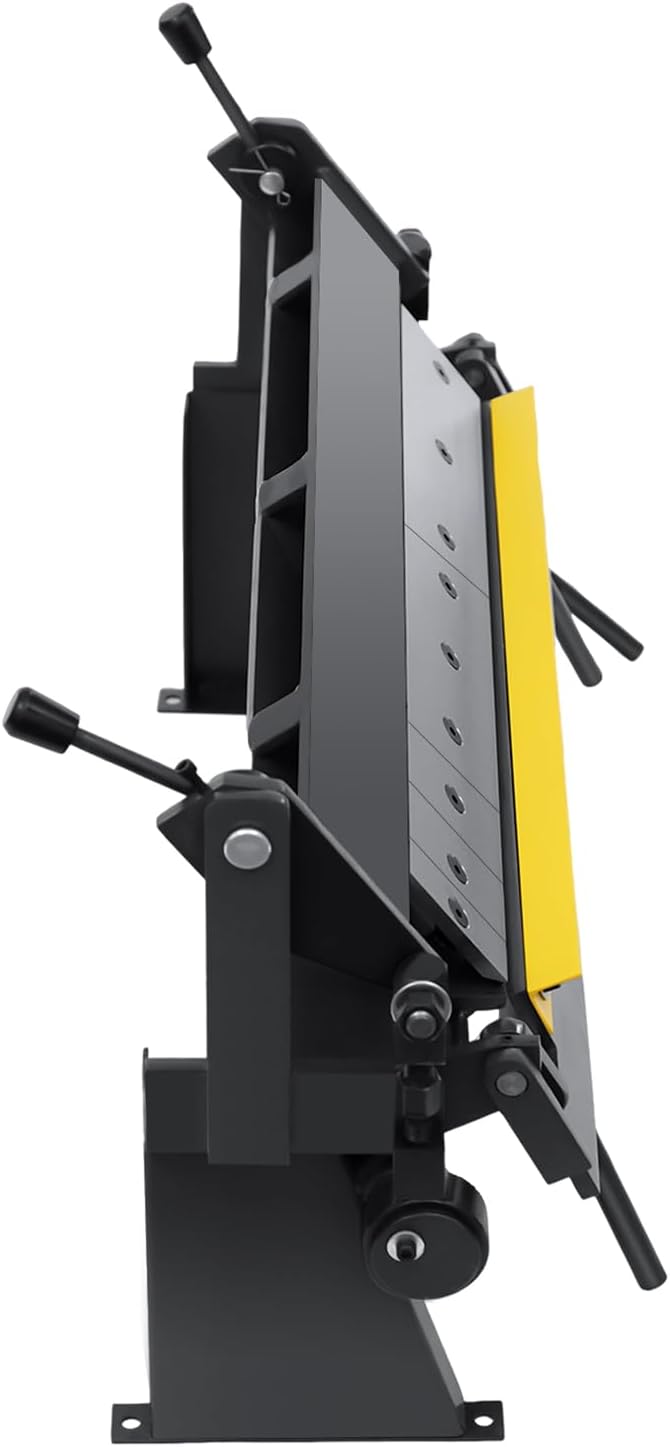Pan and Box Brake,24 Inch Sheet Metal Bender,0-135° Bending Precision Solid Construction Sheet Metal Brake with 5 removable Fingers,Industrial Sheet Metal Hand Brake for Shear,Bending,Rolling