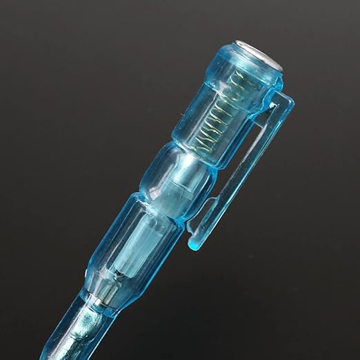 Fielect 2pcs Voltage Detector Pen Test Screwdriver Steel Batch Screwdriver Test Pencil JRDB-107 AC/DC 100-500V Blue Clear