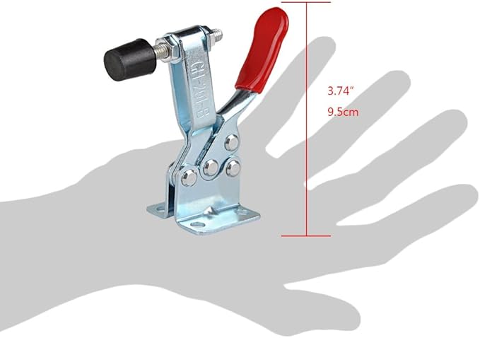 E-TING 2pcs Hand Tool 201B Toggle Clamp 198Lbs Antislip Red Horizontal Clamp 201-B Quick Release Tool
