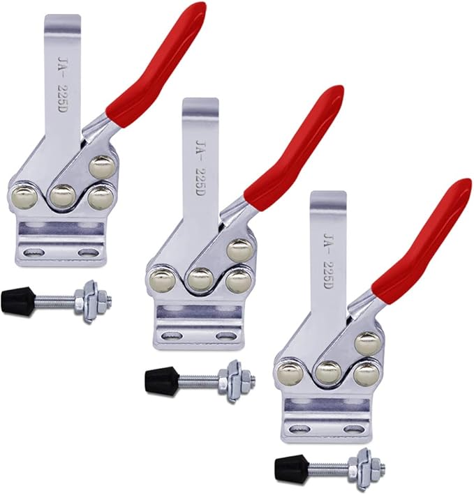 3PCS 225D 500lbs Holding Capacity Horizontal Toggle Clamp Quick-Release Horizontal Clamp,Crosscut Sled clamps for Woodworking,Hold Down Clamp for Welding & Drill Press Cam Clamp for Mechanic