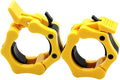 Barbell Clamps 2 inch, Heavy Duty Exercise Collars 2" Quick Release Pair of Locking Pro Olympic Weight Bar Plate Locks Collar Clips for Workout Weightlifting Fitness Training - Yellow