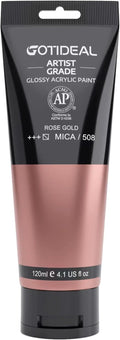 GOTIDEAL Acrylic Paint Metallic Rose Gold Non Toxic Non Fading, Rich Pigments by GOTIDEAL
